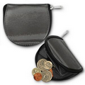 Round Coin Purse w/ 3D Lenticular Changing Colors Effects - Black/Gray (Blank)